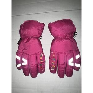 Vintage 1980's 90's HOTFINGERS SZ Youth Large Ski Winter Snow Gloves Pink